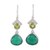 Onyx and peridot dangle earrings, 'Green Majesty' - Handmade 925 Sterling Silver Green Onyx Peridot Earrings (image 2a) thumbail