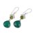 Onyx and peridot dangle earrings, 'Green Majesty' - Handmade 925 Sterling Silver Green Onyx Peridot Earrings (image 2c) thumbail