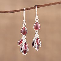 Garnet dangle earrings,