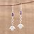 Amethyst and rainbow moonstone dangle earrings, 'Peaceful Saga' - 925 Sterling Silver Amethyst Rainbow Moonstone Earrings thumbail