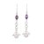 Amethyst and rainbow moonstone dangle earrings, 'Peaceful Saga' - 925 Sterling Silver Amethyst Rainbow Moonstone Earrings (image 2a) thumbail