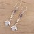 Amethyst and rainbow moonstone dangle earrings, 'Peaceful Saga' - 925 Sterling Silver Amethyst Rainbow Moonstone Earrings (image 2b) thumbail