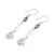 Amethyst and rainbow moonstone dangle earrings, 'Peaceful Saga' - 925 Sterling Silver Amethyst Rainbow Moonstone Earrings (image 2c) thumbail