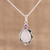 Rainbow moonstone and amethyst pendant necklace, 'Divine Antique' - 925 Sterling Silver Rainbow Moonstone Amethyst Necklace thumbail