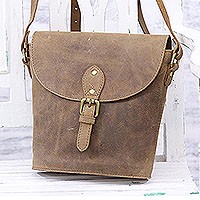 Leather sling bag,