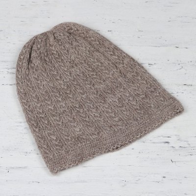 Wool blend hat, Knotted Beauty Lilac