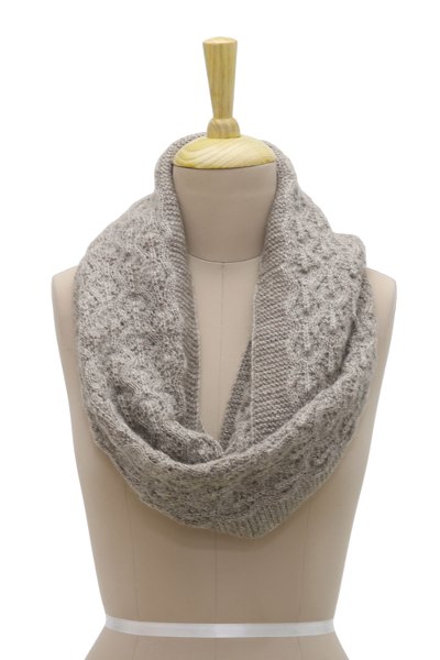 Wool blend infinity scarf, Charismatic Dusty Lilac