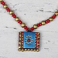 Ceramic pendant necklace,