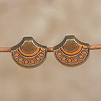 Ceramic button earrings,