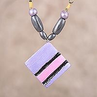 Coconut shell pendant necklace,