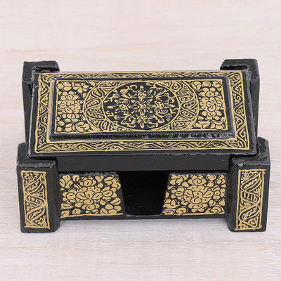 Wood card holder, Midnight in Kashmir