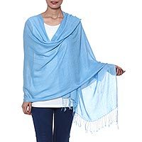 Wool and silk blend shawl,