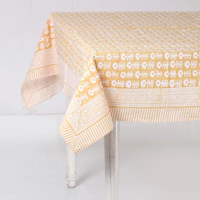 Cotton tablecloth, Wildflower Parade in Yellow