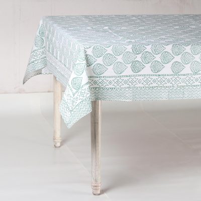 Cotton tablecloth, Garden Bliss in Jade
