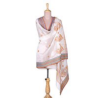 Cotton and silk blend shawl,