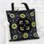 Glass beaded cotton tote, 'Blossoms in the Dark' - Floral Glass Beaded Cotton Tote from India thumbail