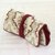 Cotton jewelry roll, 'Treasure Wrap' - Olive and Antique White Burgundy Trim Cotton Jewelry Roll (image 2b) thumbail