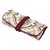 Cotton jewelry roll, 'Treasure Wrap' - Olive and Antique White Burgundy Trim Cotton Jewelry Roll (image 2c) thumbail