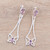 Amethyst dangle earrings, 'Textured Butterflies' - Amethyst Butterfly Dangle Earrings Crafted in India (image 2b) thumbail