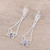 Rainbow moonstone and labradorite dangle earrings, 'Textured Butterflies' - Indian Rainbow Moonstone and Labradorite Butterfly Earrings (image 2b) thumbail