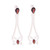 Garnet dangle earrings, 'Textured Butterflies' - Garnet Butterfly Dangle Earrings Crafted in India (image 2a) thumbail