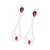 Garnet dangle earrings, 'Textured Butterflies' - Garnet Butterfly Dangle Earrings Crafted in India (image 2c) thumbail