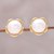 Gold plated ultured pearl stud earrings, 'Dainty Flower' - Cultured Pearl and Gold Plated Sterling Silver Stud Earrings thumbail