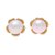 Gold plated ultured pearl stud earrings, 'Dainty Flower' - Cultured Pearl and Gold Plated Sterling Silver Stud Earrings (image 2a) thumbail