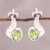 Peridot drop earrings, 'Green Apple Glow' - Oval Faceted Peridot and Sterling Silver Drop Earrings thumbail