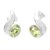 Peridot drop earrings, 'Green Apple Glow' - Oval Faceted Peridot and Sterling Silver Drop Earrings (image 2a) thumbail