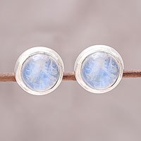Rainbow moonstone stud earrings,