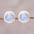 Rainbow moonstone stud earrings, 'Moonlit Pools' - Rainbow Moonstone and Sterling Silver Stud Earrings thumbail
