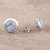 Rainbow moonstone stud earrings, 'Moonlit Pools' - Rainbow Moonstone and Sterling Silver Stud Earrings (image 2b) thumbail