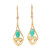 Gold plated onyx dangle earrings, 'Bejeweled Rain Drops' - Gold Plated Green Onyx and Cubic Zirconia Dangle Earrings (image 2a) thumbail