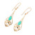 Gold plated onyx dangle earrings, 'Bejeweled Rain Drops' - Gold Plated Green Onyx and Cubic Zirconia Dangle Earrings (image 2c) thumbail