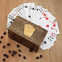 Wood decorative box and playing card set,