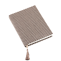 Cotton journal, 'Dancing Steps' - Zigzag Cotton Journal Handcrafted in India