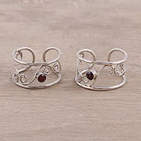 Garnet toe rings,