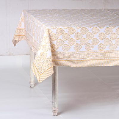 Cotton tablecloth, Garden Bliss in Amber