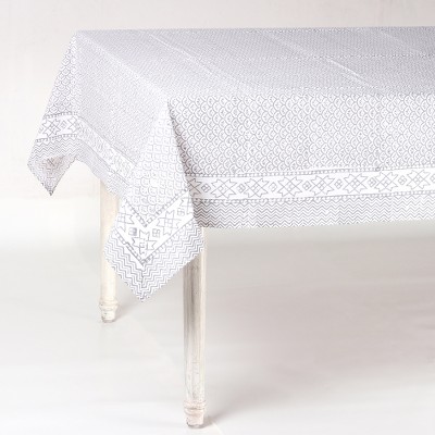 Cotton tablecloth, Petal Arc in Grey