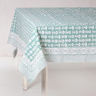 Cotton tablecloth, Wildflower Parade in Green
