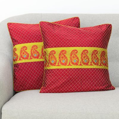 Silk cushion covers, Paisley Brilliance (pair)