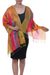 Ikat silk scarf, 'Ikat Glamour' - Handcrafted Ikat Tie-Dyed Silk Scarf from India (image 2b) thumbail