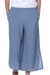 Cotton capri pants, 'Casual Blue Comfort' - Handmade Blue Cotton Stretch Pair of Casual Capri Pants (image 2a) thumbail