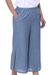 Cotton capri pants, 'Casual Blue Comfort' - Handmade Blue Cotton Stretch Pair of Casual Capri Pants (image 2b) thumbail