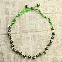 Wood beaded necklace,