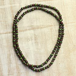Wood beaded necklace,