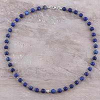 Lapis lazuli beaded necklace,