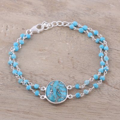 Sterling silver pendant bracelet, Fascinating Egg