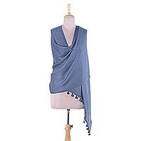 Wool and silk blend shawl,
